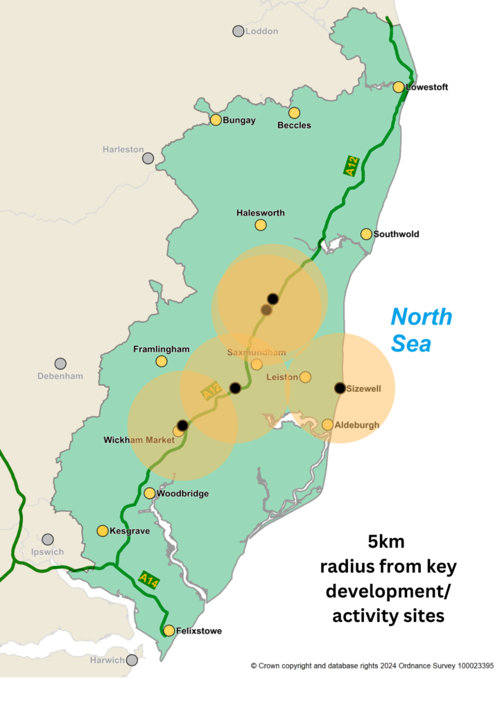 Map of East Suffolk